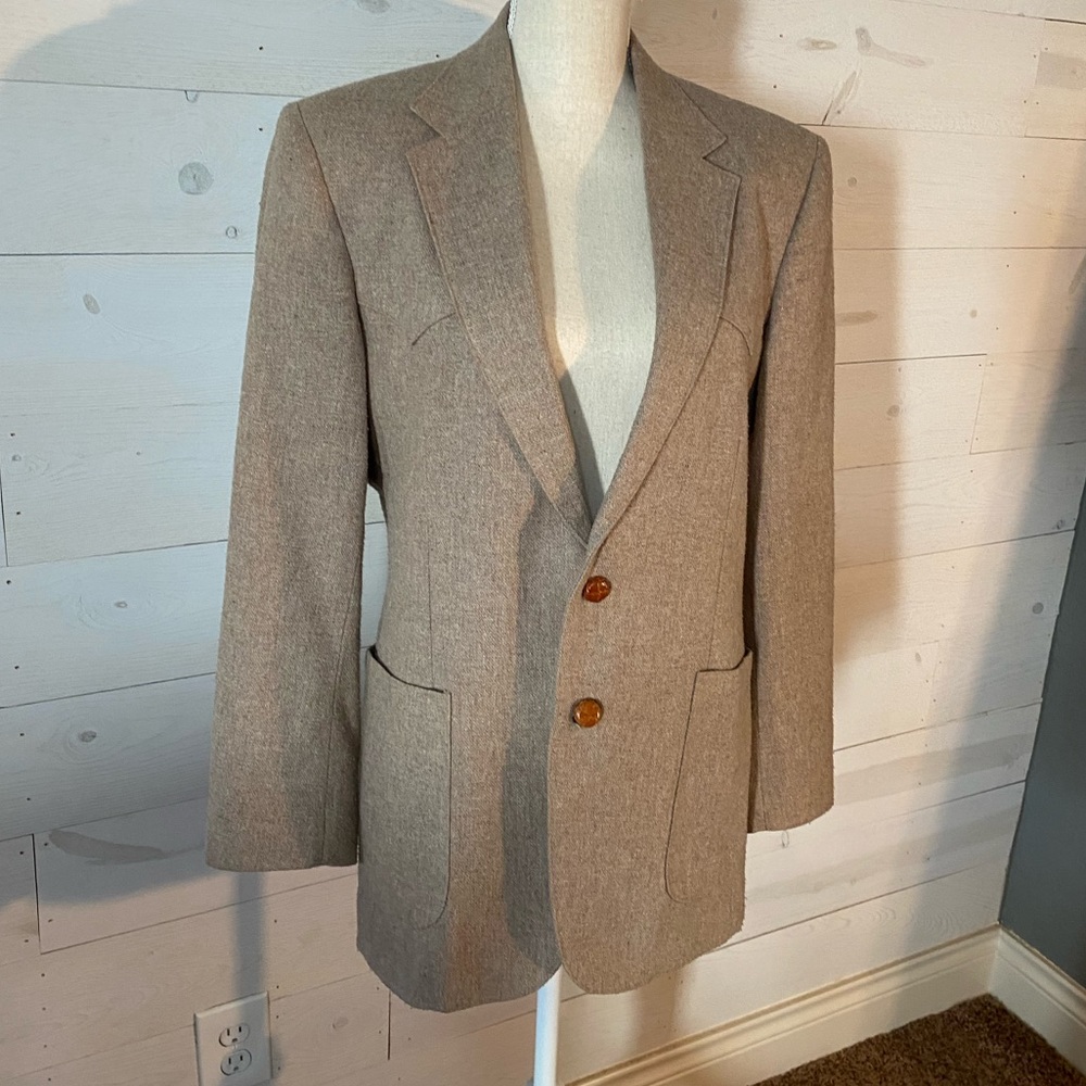 Levi’s Weatern Wear Brown Blazer Sport Jacket w/ Leather Buttons Size 40R